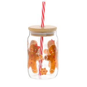 Vaso navideño con pajita