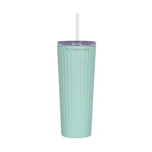 Vaso térmico con pajita acero inoxidable 0,8 litros azul