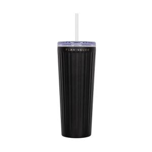 Vaso térmico con pajita acero inoxidable 0,8 litros negro