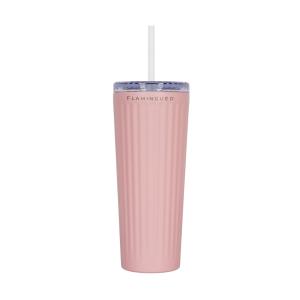 Vaso térmico con pajita acero inoxidable 0,8 litros rosa