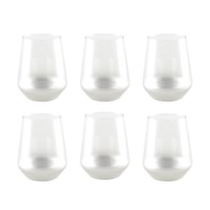Vasos de agua plata glow - lote de 6