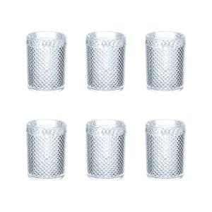 Vasos para agua acrílico transparente diamante - lote de 6