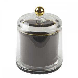 Vela campana negra y dorada con aroma a tonka