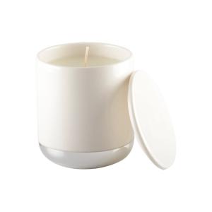 Vela cerámica base plateada