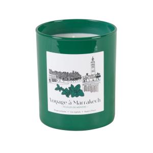Vela de cera vegetal con fragancia ''Hojas de menta''