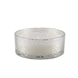 Vela de vainilla en tarro de vidrio plateado