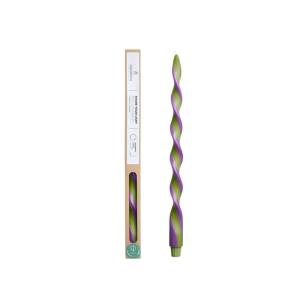 Vela espiral bicolor verde, lila 40cm