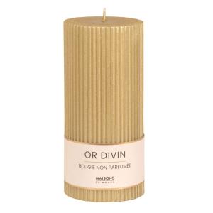 Vela estriada color dorado Alt. 15 cm