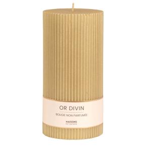 Vela estriada color dorado Alt. 18 cm