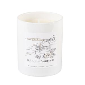 Vela perfumada Almendra amarga de vidrio blanco con cera ve…