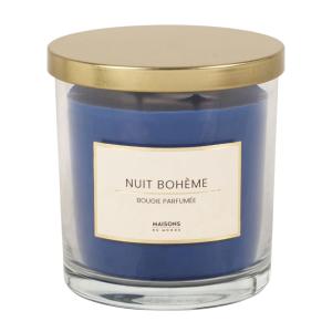 Vela perfumada azul en tarro de vidrio 10x11 cm