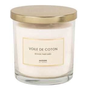 Vela perfumada blanca en tarro de vidrio 10x11 cm