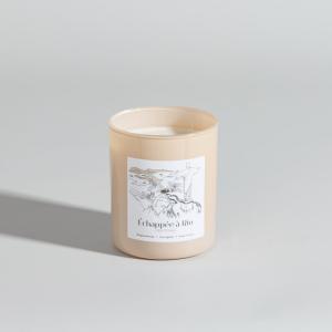 Vela perfumada en recipiente de vidrio marrón y cera vegeta…