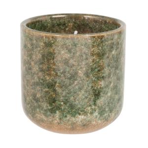 Vela perfumada en tarro de cerámica verde