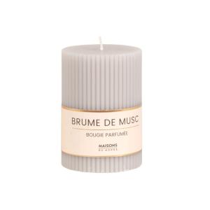 Vela perfumada estriada color gris Alt. 10 cm