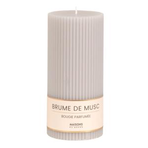 Vela perfumada estriada color gris Alt. 15 cm