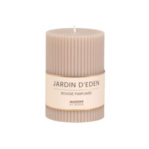 Vela perfumada estriada color gris topo Alt. 10 cm, 340 gr