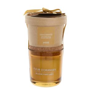 Vela perfumada Flor de azahar en vidrio naranja con recambio