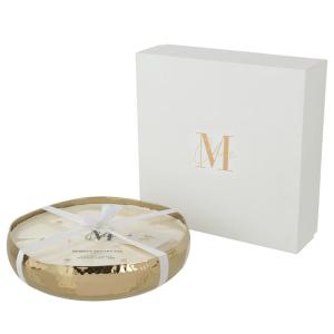 Vela perfumada livia metal oro 28.5x28.5x6 cm