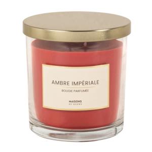 Vela perfumada roja en tarro de vidrio 10x11 cm