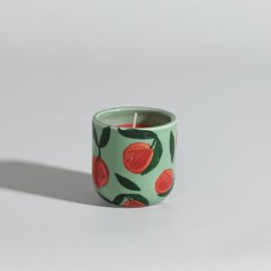 Vela perfumada ''Tomate albahaca'' en recipiente de cerámic…