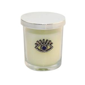 Vela plateada ojo con fragancia de pachuli