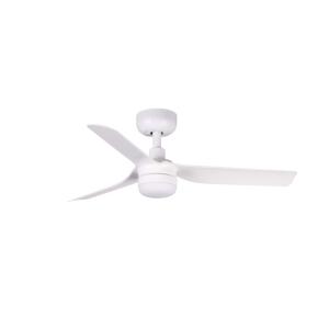 Ventilador con luz blanco mate abs