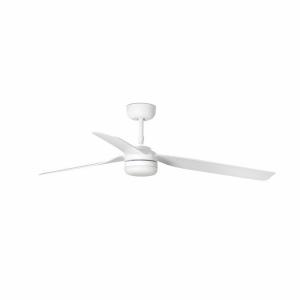 Ventilador con luz blanco mate pvc y sintético 130cm