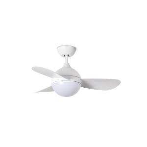 Ventilador con luz blanco mate pvc y sintético 91cm