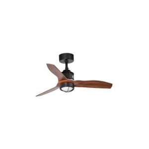 Ventilador con luz negro mate acero