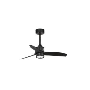 Ventilador con luz negro mate policarbonato 81cm