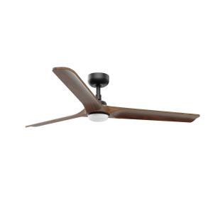 Ventilador con luz roble oscuro madera 132cm