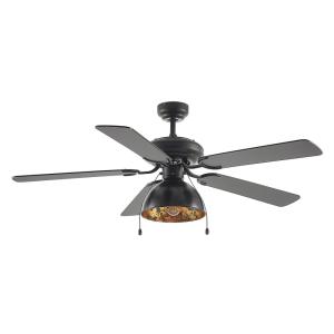 Ventilador de techo con lámpara de Metal Negro