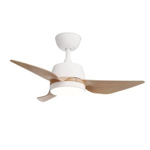 Ventilador de techo con luz led con aspas efecto madera