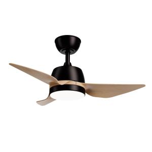 Ventilador de techo con luz led marrón y negro