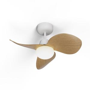 Ventilador de techo con luz led y palas efecto madera clara