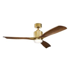 Ventilador de techo LED 132 cm acero y madera latón