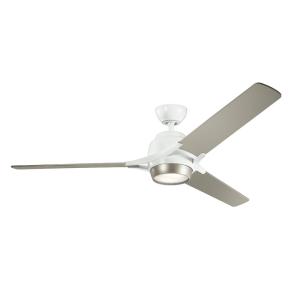 Ventilador de techo LED 152 cm acero y madera blanco