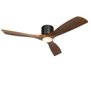 Ventilador de techo negro madera con led y mando