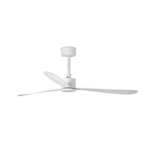 Ventilador sin luz blanco mate acero
