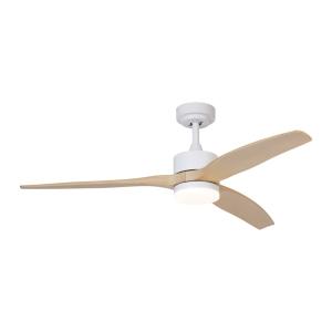 Ventilador techo blanco madera 132 cm LED