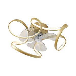 Ventilador techo latón 55 cm LED