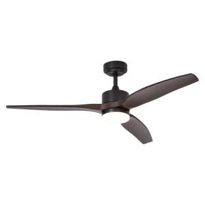 Ventilador techo negro madera 132 cm LED