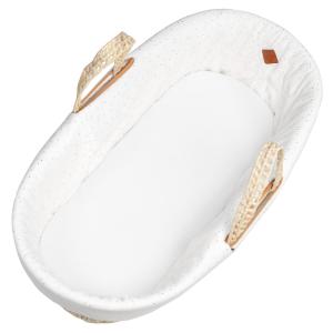 Vestidura de moisés en gasa de algodón Lunares Dorados Blan…