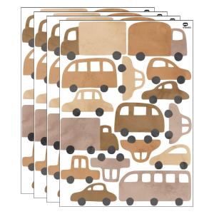 Vinilo pared infantil coches y camione.  4 láminas = 64  ve…