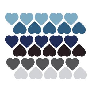 Vinilos decorativos adhesivos corazones azul y gris