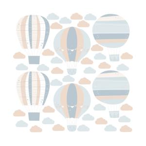 Vinilos decorativos adhesivos globos aerostáticos azul