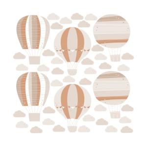 Vinilos decorativos adhesivos globos aerostáticos marrón