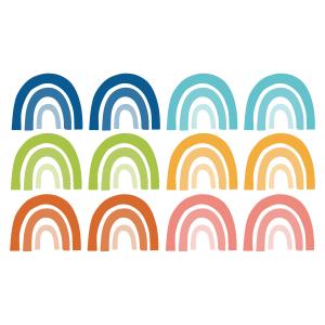 Vinilos decorativos adhesivos pequeños arcoíris multicolor