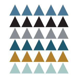 Vinilos decorativos adhesivos triangulos azul y mostaza
